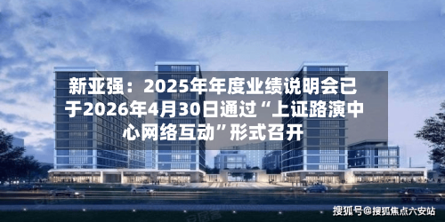 新亚强：2025年年度业绩说明会已于2026年4月30日通过“上证路演中心网络互动”形式召开-第2张图片