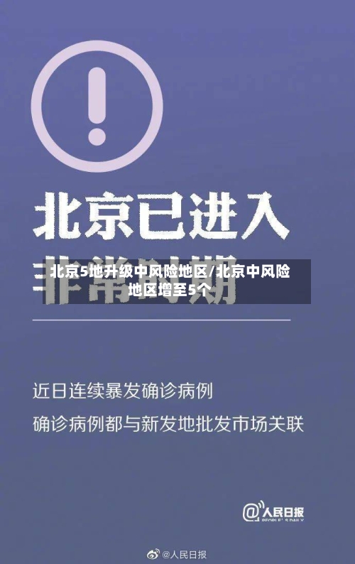 北京5地升级中风险地区/北京中风险地区增至5个