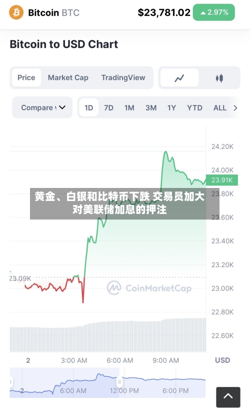 黄金、白银和比特币下跌 交易员加大对美联储加息的押注-第3张图片