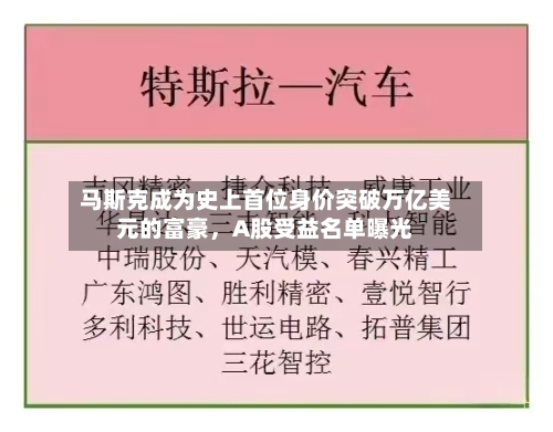 马斯克成为史上首位身价突破万亿美元的富豪，A股受益名单曝光
